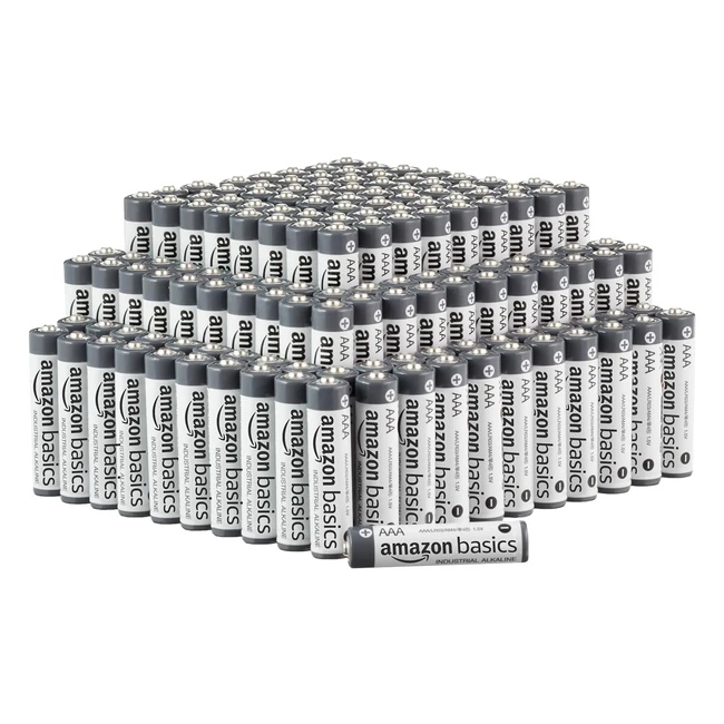 Amazon Basics AAA Alkaline Batteries - Industrial, 150-Pack, 5-Year Shelf Life