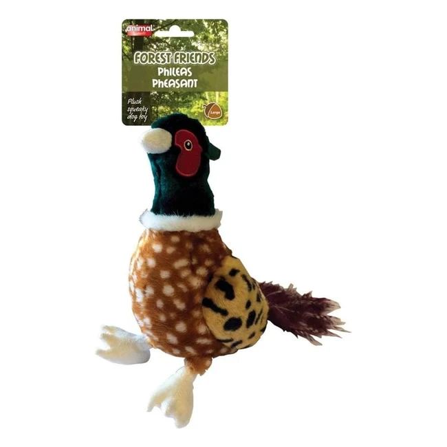 Animal Instincts Forest Friends Squeaky Plush Dog Toy Phileas Pheasant Large