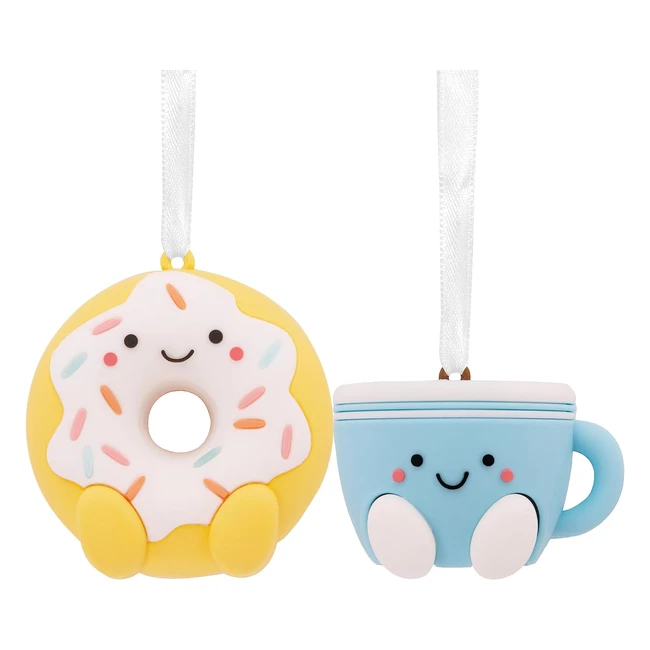 Hallmark Better Together Coffee and Donut Magnetic Christmas Ornaments Set of 2