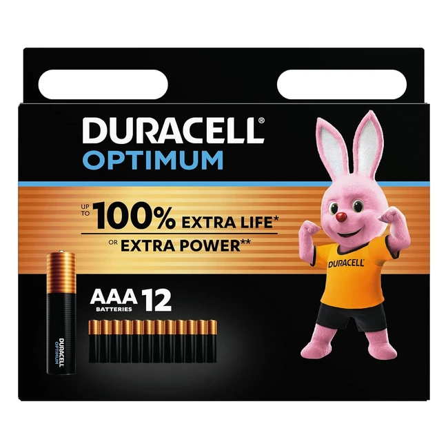 Duracell Optimum AAA Micro Alkaline Batterien 15V LR03 MX2400 - 12er Pack