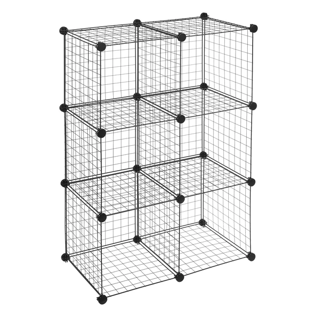 Amazon Basics 6 Shelves Cube Storage Unit - Metal Wire Mesh - 60lbs Capacity - B