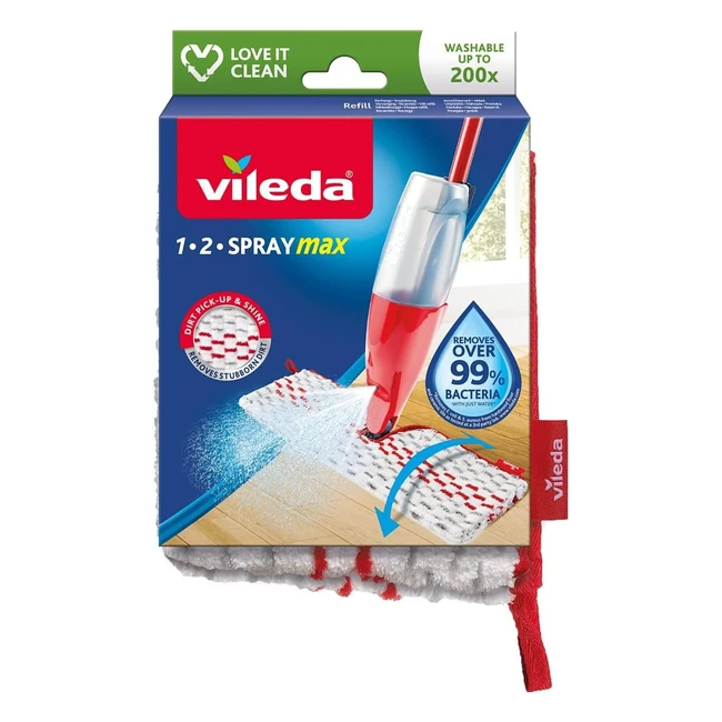 Vileda Spray Clean Ersatzbezug - Packung mit 1 - Effektive Reinigung und Aufnahme von Haaren, Krümeln und Schmutz
