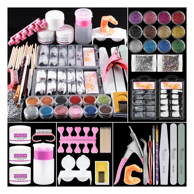 Kit de Uñas Coscelia - Completo y Portátil - Herramientas para Manicura y Arte de Uñas