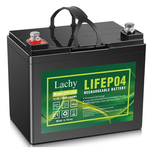 Batteria Lachy 12V 50Ah Litio LiFePO4 - Ciclo Profondo Senza Manutenzione BMS 