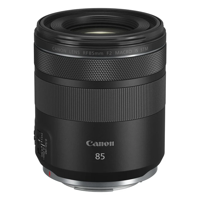Canon RF 85mm F2 Macro IS STM Portrait Lens für EOS R Serie - 0,5x Makro, Bildstabilisator, 9-Lamellen-Irisblende, leiser STM-Motor, Weitwinkelobjektiv, Schwarz