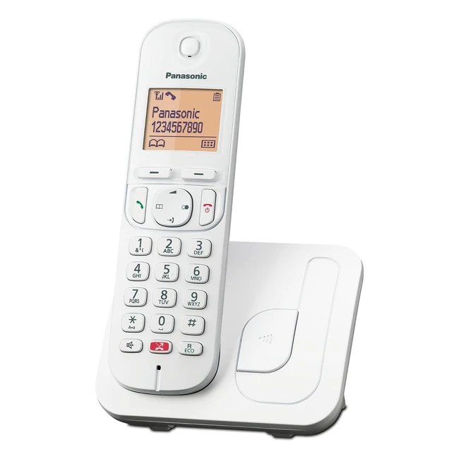 Teléfono Inalámbrico Panasonic KXTGC250SPW para Personas Mayores - Bloqueo de Llamadas - Pantalla Fácil de Leer - Altavoz Manos Libres - Reloj Despertador - Auricular Único - Blanco