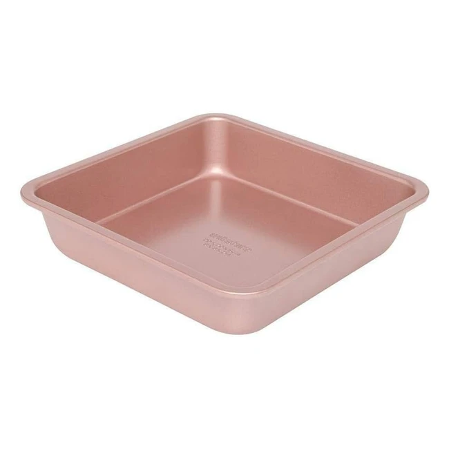 Wiltshire Rose Gold Square Cake Pan  Nonstick Bakeware  20x20cm  Robust  Eas