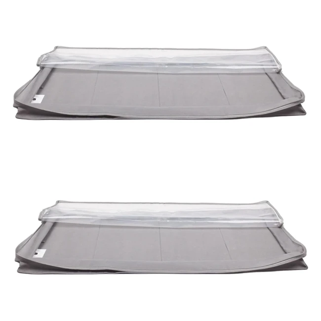 Amazon Basics Unterbettspeicher mit Reißverschluss und transparenter Vinyl-Oberseite, 2er-Pack, Grau, 1067 x 457 x 152 cm