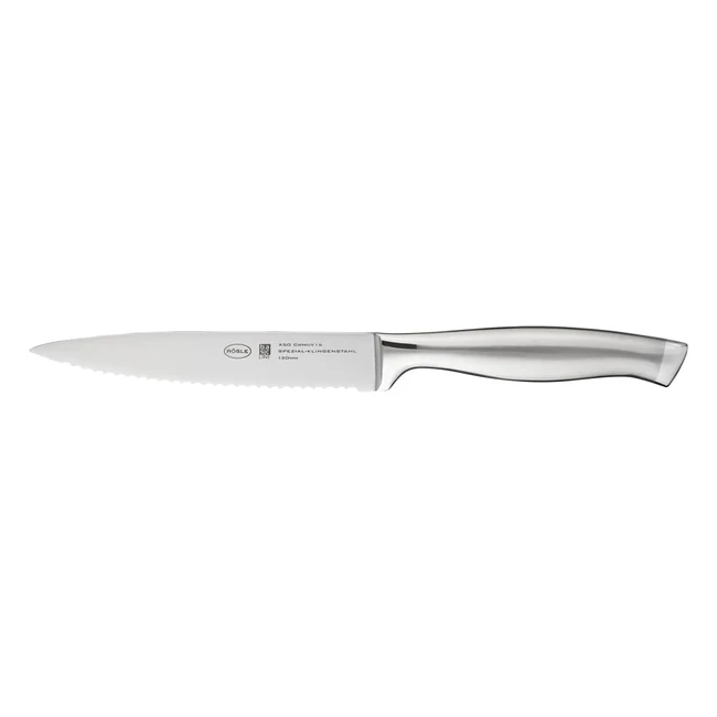 Couteau universel RSLE Basic Line avec tranchant denté - Cuisine haut de gamme - Utilisation universelle - Acier spécial pour lames inoxydables