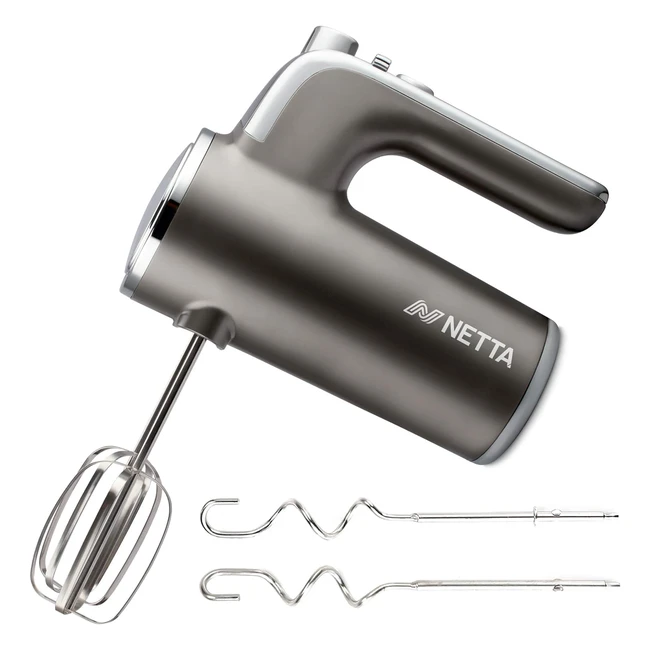 Netta Hand Mixer - Electric Handheld Whisk 400W - 5 Speed - Turbo - Stainless Steel Attachments