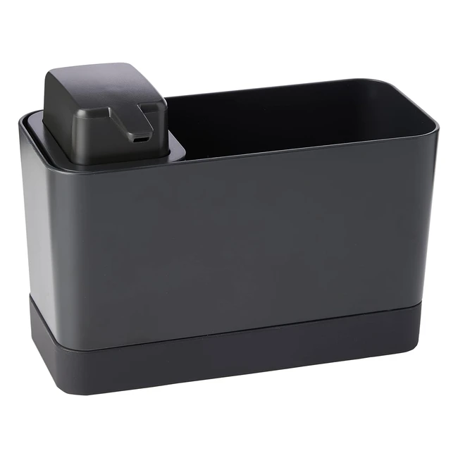 Brabantia Kitchen Sink Organiser Set with Soap Dispenser - Dark Grey