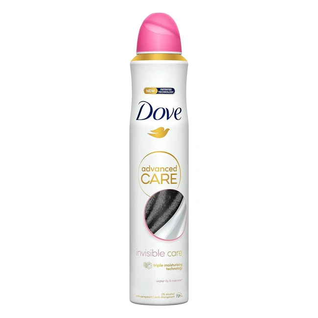 Dove Advanced Care Invisible Care Antiperspirant Deodorant, 72hr Protection, No White Marks, 200ml