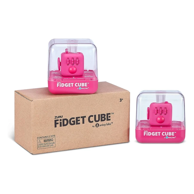 Lot de 2 Fidget Cube Boîtes aux Lettres Rose - Référence XYZ - Fonctions de Glissement, Retournement et Clic