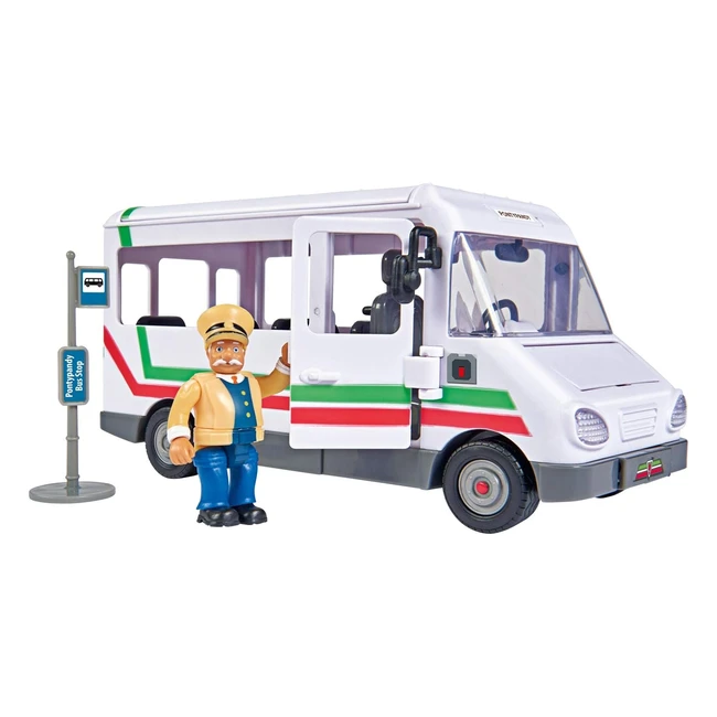 Vehculo de bombero Sam de Simba Toys - Bus de Trevor de 20 cm con figura de 6 