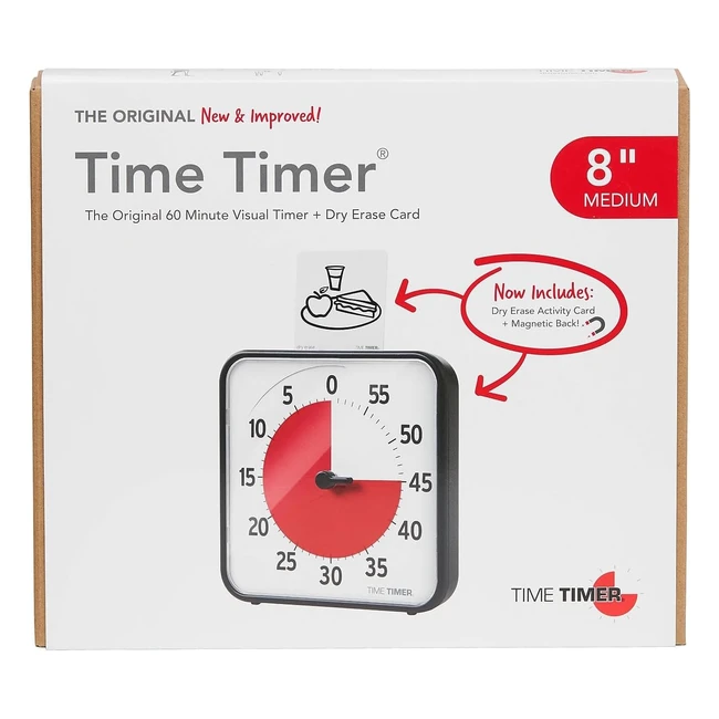 Temporizador Visual Time Timer Original Mediano 19x19cm - 60 Minutos - Negro