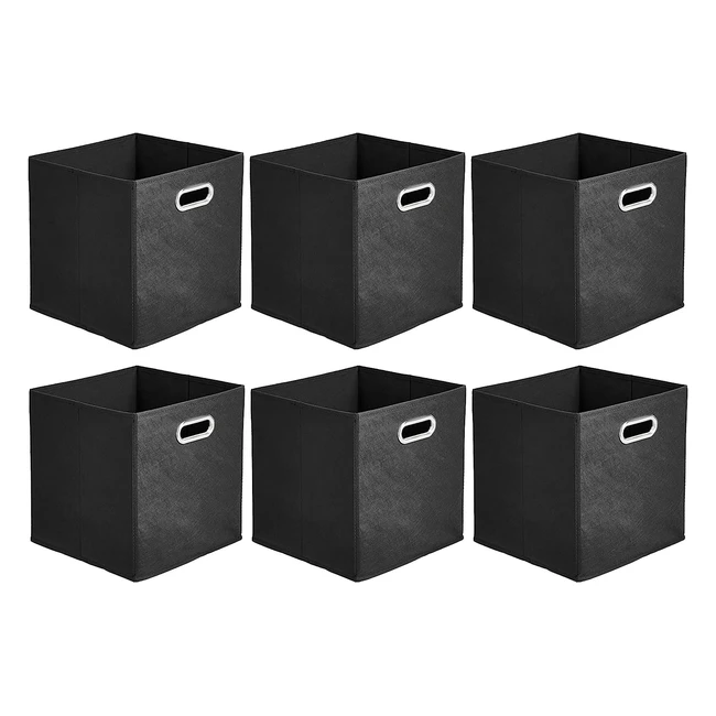 6-Pack Amazon Basics Collapsible Fabric Storage Cubes - Black