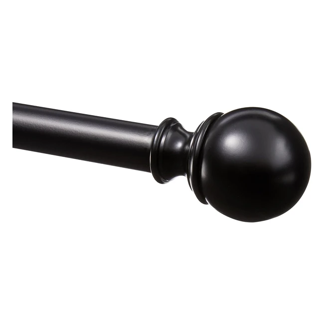 Tringle rideau Amazon Basics 183-366 cm noir | Embouts ronds, supporte rideaux épais