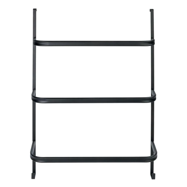 Porte-serviettes Wenko Irpinia noir avec 3 barres - Accrochage facile - 545 x 775 x 215 cm