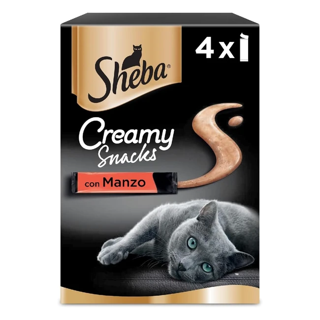 Snack cremosi Sheba al manzo per gatti - Confezione da 11x4 snack