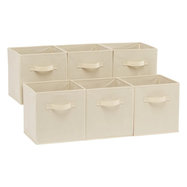 Amazon Basics Cube Storage Boxes, faltbar, Set mit 6 Boxen, atmungsaktives Gewebe, leicht und kompakt