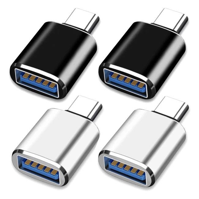 Adattatore USB C a USB - Trasmissione e Ricarica Ultraveloci - MacBook Pro 2021, MacBook Air 2020, Galaxy S9/S8 - Nero e Argento