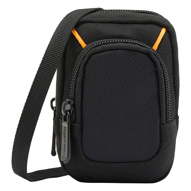 Compact Cameras Medium Black Solid Camera Bag by Amazon Basics - Durable Nylon, Memory Card Pocket