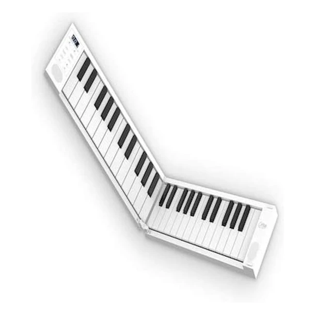 Piano Plegable Porttil 49 Teclas Blanco  Batera Recargable USB  MIDI  128