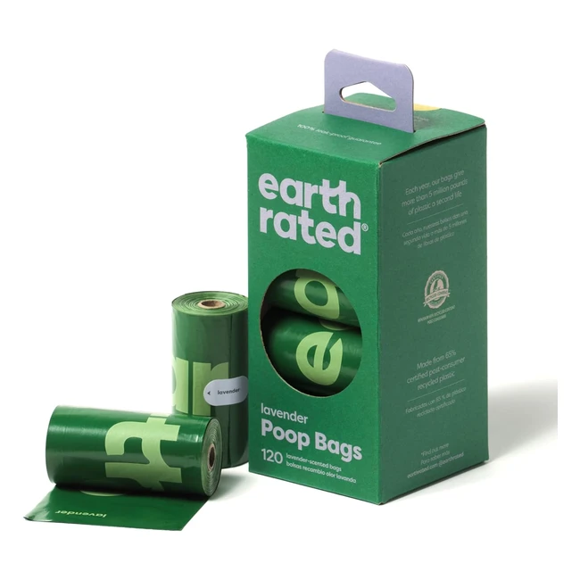 Earth Rated Dog Poo Bags - Guaranteed Leak Proof - Extra Thick - Lavender Scente