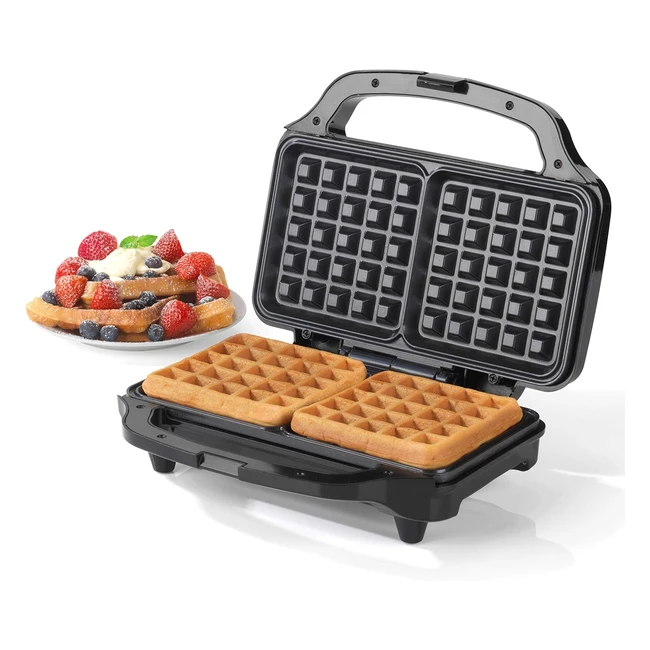 Salter EK2249 Waffle Maker - XL Nonstick Plates - Cool Touch Handle - Auto Temp 