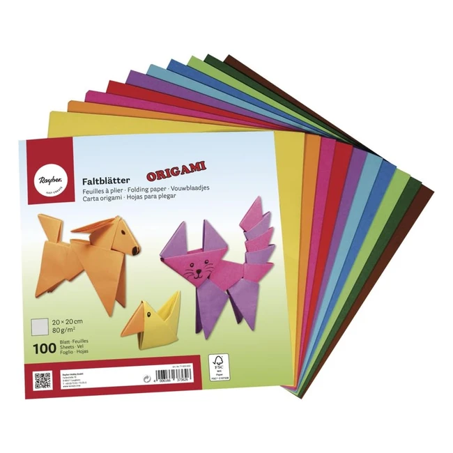 Feuilles Origami Rayher 100 pcs 20x20cm - Papier de qualit suprieure