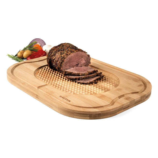 Salter BW07271 Bamboo Carving Board - Textured Surface Built-in Meat Rest - 40 