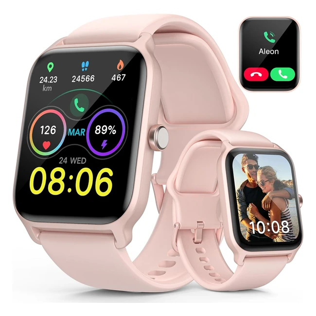 Smartwatch Mujer con Llamada Bluetooth - Reloj Inteligente Mujer Alexa Incorporado - IP68 Impermeable - Rastreador de Sueño - Smartwatch para iOS Android