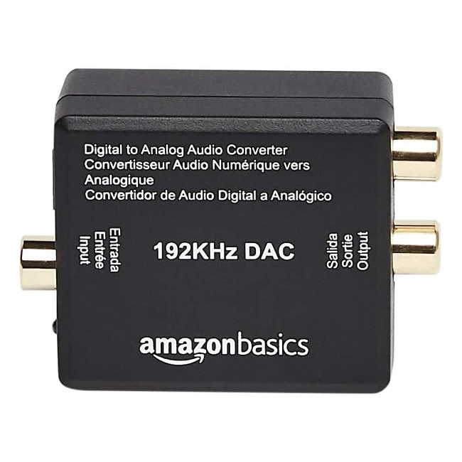 Convertisseur audio optique coaxial vers RCA - Amazon Basics - 192kHz - 2x16x1 p