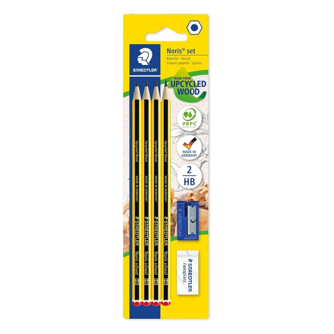 Staedtler 121S1 BK4D Noris School Graphite Pencils - HB Degree (Pack of 4) - High Quality Pencil for Drawing, Sketching, Shading, and Writing
