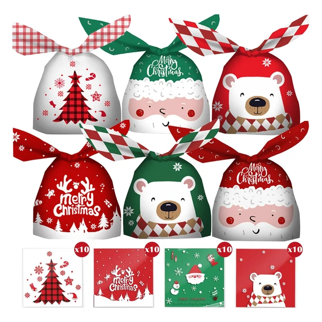 Sacchetti Regalo di Natale FulljoyHut - 100 Pcs Plastica Orecchio Coniglio - Bor