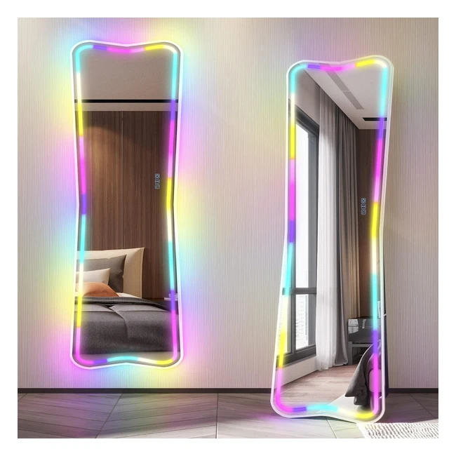Miroir complet 150 cm x 50 cm avec clairage RVB LED - Grand miroir de maquilla