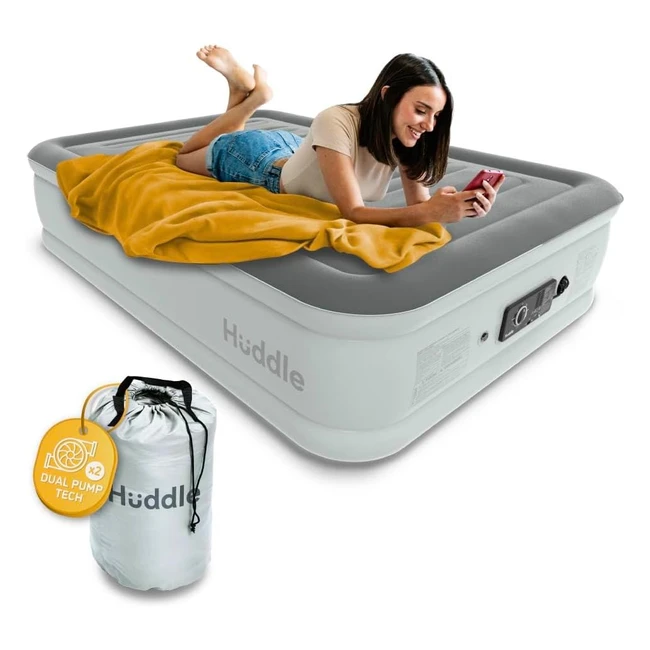 Huddle Luxury Air Mattress - Dual Pump Slumber Guard Premium Tech Self-Inflate