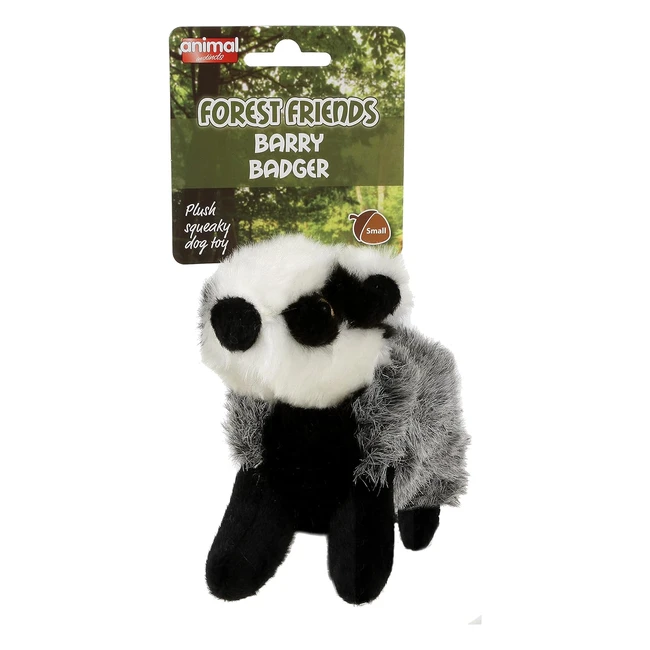 Animal Instincts Forest Friends Squeaky Plush Dog Toy - Barry Badger - Small