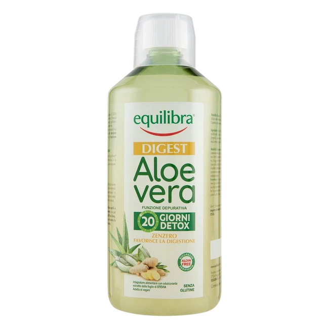 Equilibra Integratori Alimentari Digest Aloe Vera - Detox Pura Polpa con Zenzero