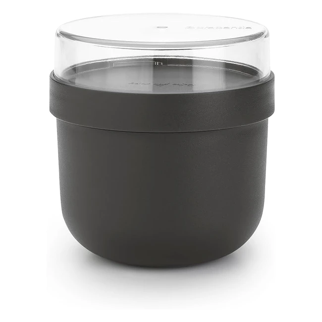 Brabantia Make & Take Breakfast Bowl 05L - Leakproof, Large Opening - Dark Grey
