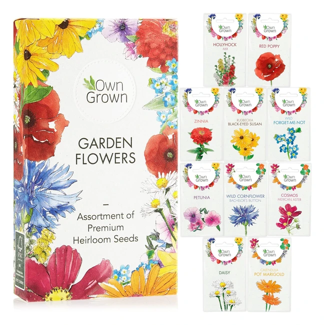 Premium Blumensamen-Set für Garten und Balkon | 10 wunderschöne Sorten | Bienen- und Schmetterlingsblumen