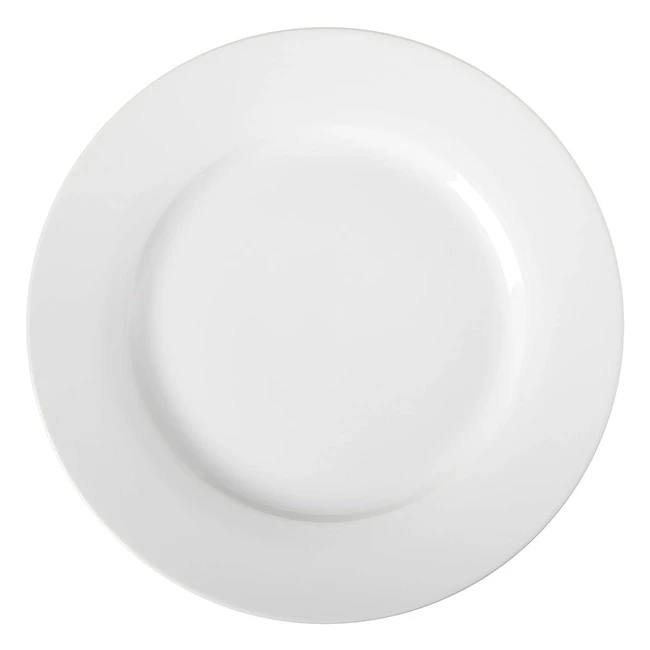 Amazon Basics 6-Piece White Dinner Plate Set - 105 Inches  Lightweight  Durabl
