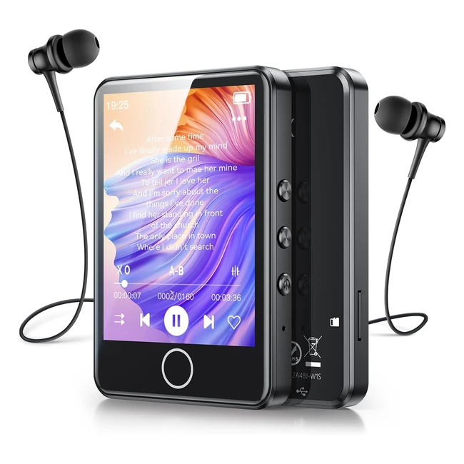 Lecteur MP3 Bluetooth 64Go AGPTEK - Musique Hifi, Haut-parleur, Radio FM, Enregistreur - Réf: 53