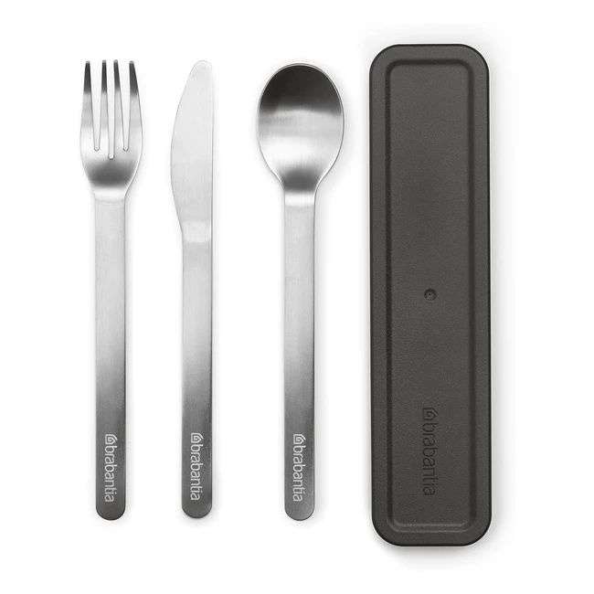 Brabantia Make  Take Cutlery Set - Compact Design Stainless Steel - Dark Grey