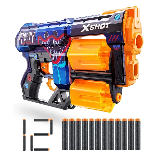 XShot Skins Dread Poppy Foam Blaster - 12 Darts - Jumpscare Medium