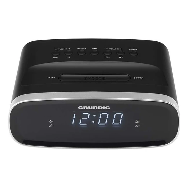 Réveil Grundig Sonoclock 1500 noir avec charge USB, tuner FM, fonction réveil et veille