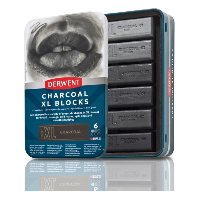 Craies fusains aquarellables Derwent Charcoal XL - Qualité professionnelle