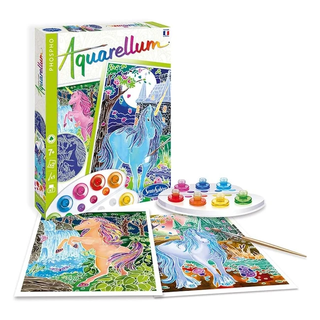 Sentosphre Aquarellum Unicorni Fosforescenti - Kit di pittura per bambini