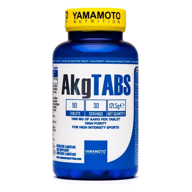 Integratore Alimentare Yamamoto Nutrition AKG Tabs 90 Compresse - 1000mg di L-Arginina Alfa Chetoglutarato per Supportare Atleti