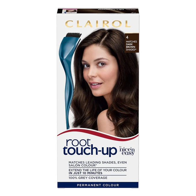 Clairol Root Touchup Hair Dye 4 Dark Brown - Extend Color Cover Greys